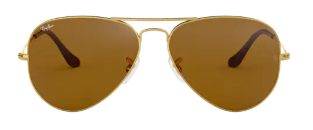Ray Ban aviator 3025 classic popular trendy male female boys girls sunglasses vintage pilot shiny gold solid brown lenses uv400 protection